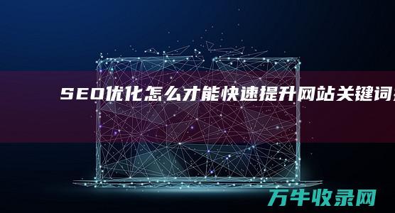 SEO优化怎么才能快速提升网站关键词排名 (seo的优化步骤)