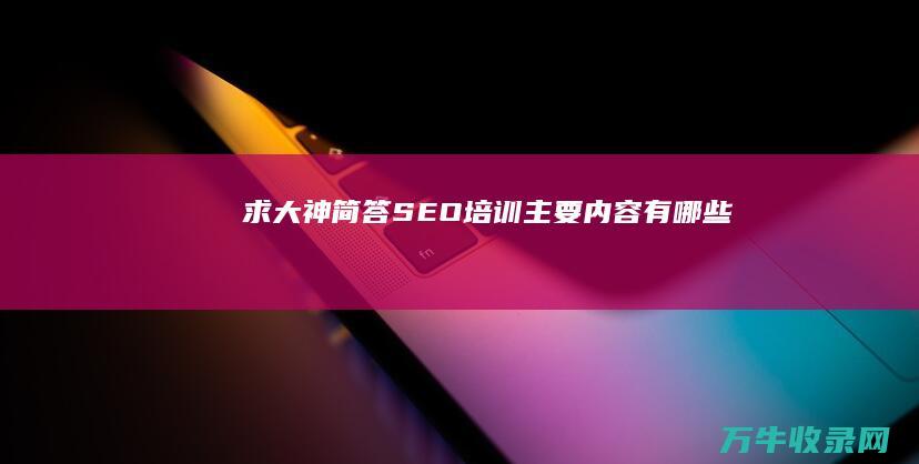 求大神简答 SEO培训主要内容有哪些